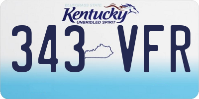KY license plate 343VFR