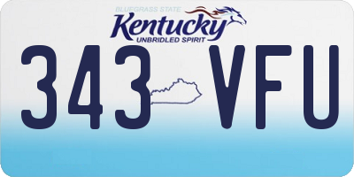 KY license plate 343VFU
