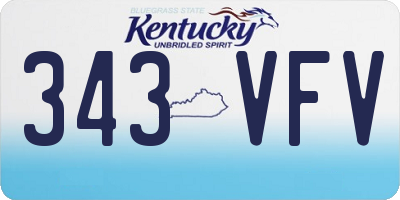KY license plate 343VFV
