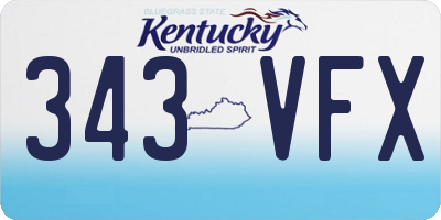 KY license plate 343VFX