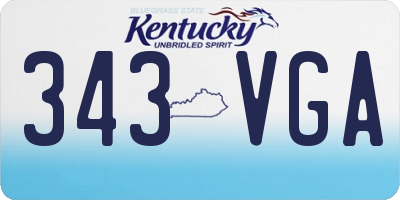KY license plate 343VGA