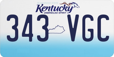 KY license plate 343VGC
