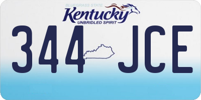 KY license plate 344JCE