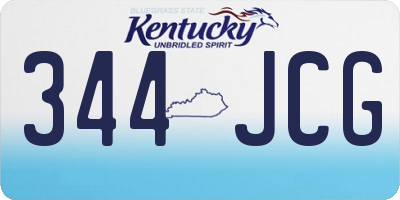 KY license plate 344JCG