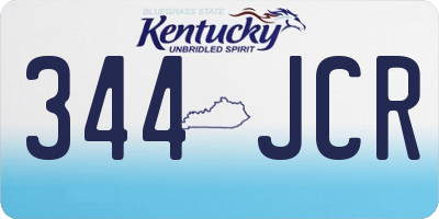 KY license plate 344JCR