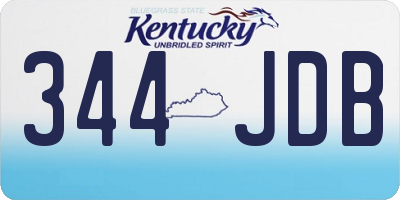 KY license plate 344JDB