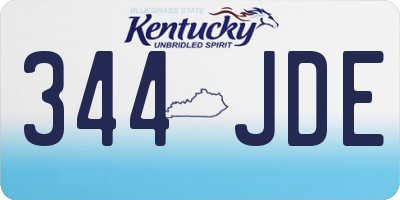 KY license plate 344JDE