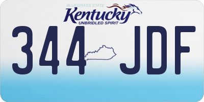 KY license plate 344JDF