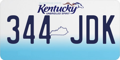 KY license plate 344JDK