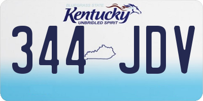 KY license plate 344JDV