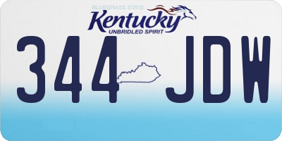 KY license plate 344JDW