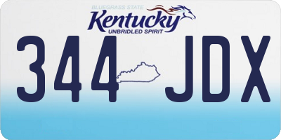 KY license plate 344JDX