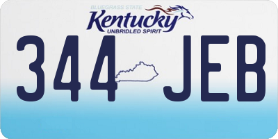 KY license plate 344JEB