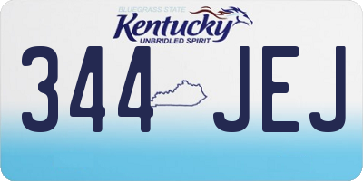 KY license plate 344JEJ
