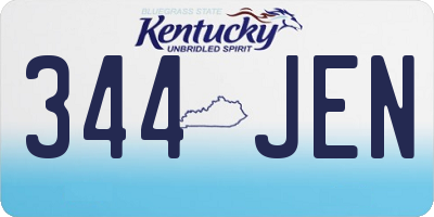 KY license plate 344JEN