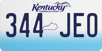 KY license plate 344JEO