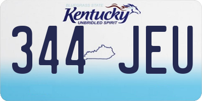 KY license plate 344JEU