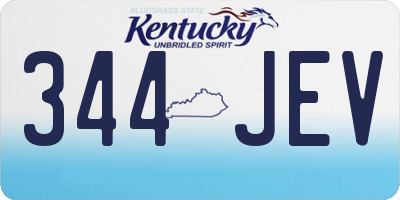 KY license plate 344JEV