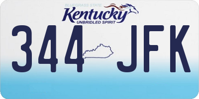 KY license plate 344JFK