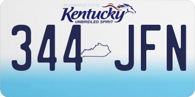KY license plate 344JFN