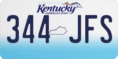 KY license plate 344JFS