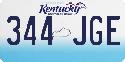 KY license plate 344JGE