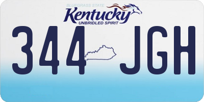 KY license plate 344JGH
