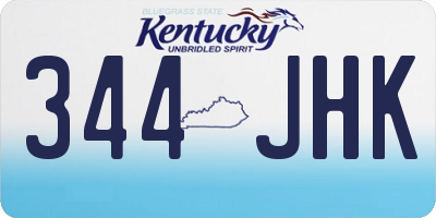 KY license plate 344JHK