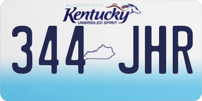 KY license plate 344JHR