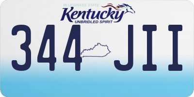 KY license plate 344JII