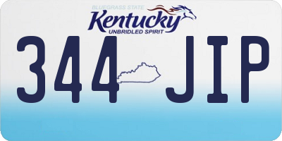 KY license plate 344JIP
