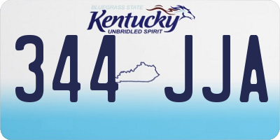 KY license plate 344JJA