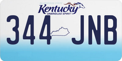 KY license plate 344JNB