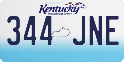 KY license plate 344JNE