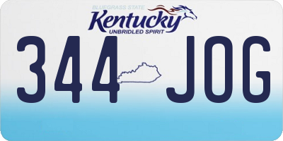 KY license plate 344JOG