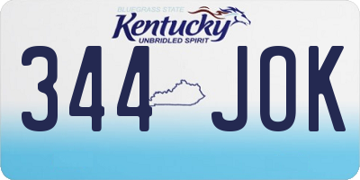 KY license plate 344JOK