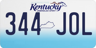 KY license plate 344JOL
