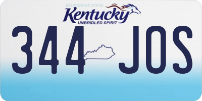 KY license plate 344JOS