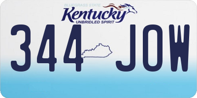 KY license plate 344JOW