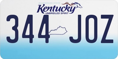 KY license plate 344JOZ