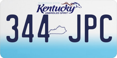KY license plate 344JPC