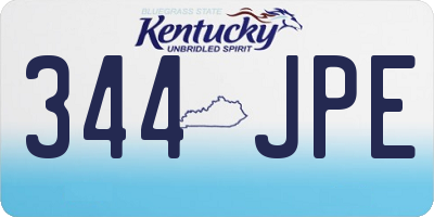 KY license plate 344JPE