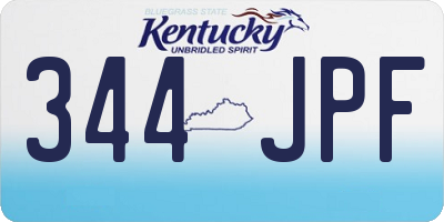 KY license plate 344JPF