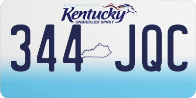 KY license plate 344JQC