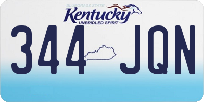 KY license plate 344JQN