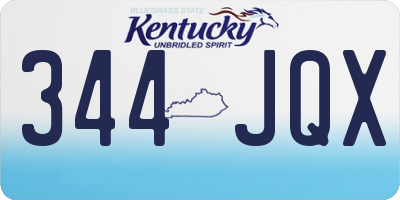 KY license plate 344JQX