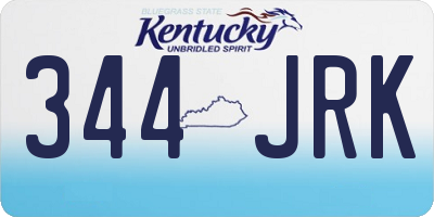 KY license plate 344JRK