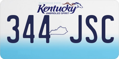 KY license plate 344JSC