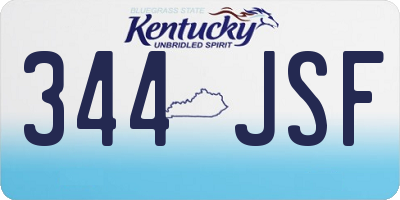 KY license plate 344JSF