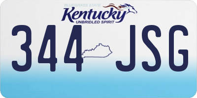 KY license plate 344JSG